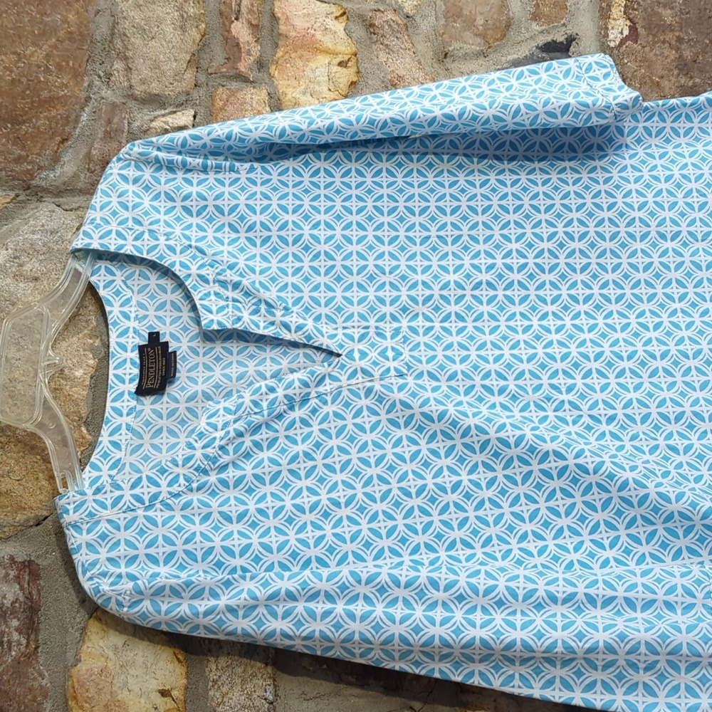 Pendleton Blue And White Cotton Top - Picture 2 of 10